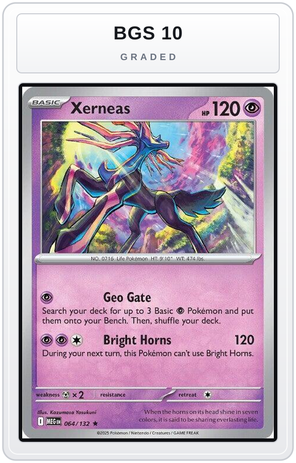 Graded - Xerneas — BGS 10 graded overlay
