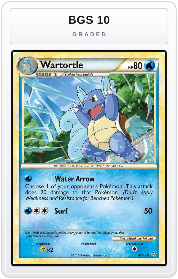 Graded - Wartortle — BGS 10 graded overlay