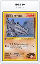 Graded - Brock's Rhyhorn (70) — BGS 10 graded overlay