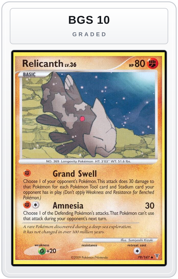Graded - Relicanth — BGS 10 graded overlay