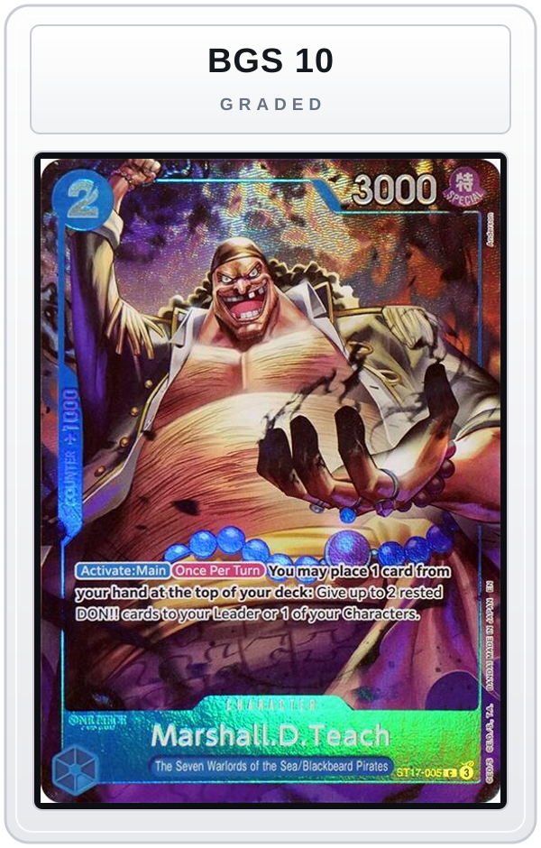 Graded - Marshall.D.Teach (Seven Warlords of the Sea Binder Set) — BGS 10 graded overlay