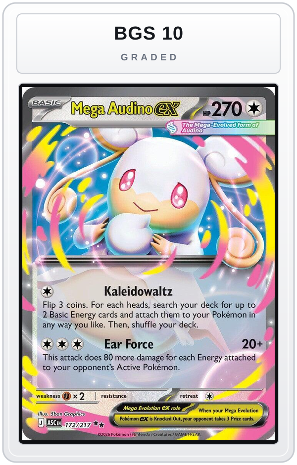 Graded - Mega Audino ex - 172/217 — BGS 10 graded overlay