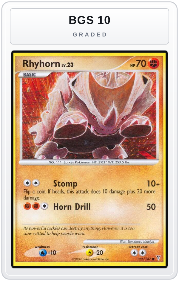 Graded - Rhyhorn — BGS 10 graded overlay