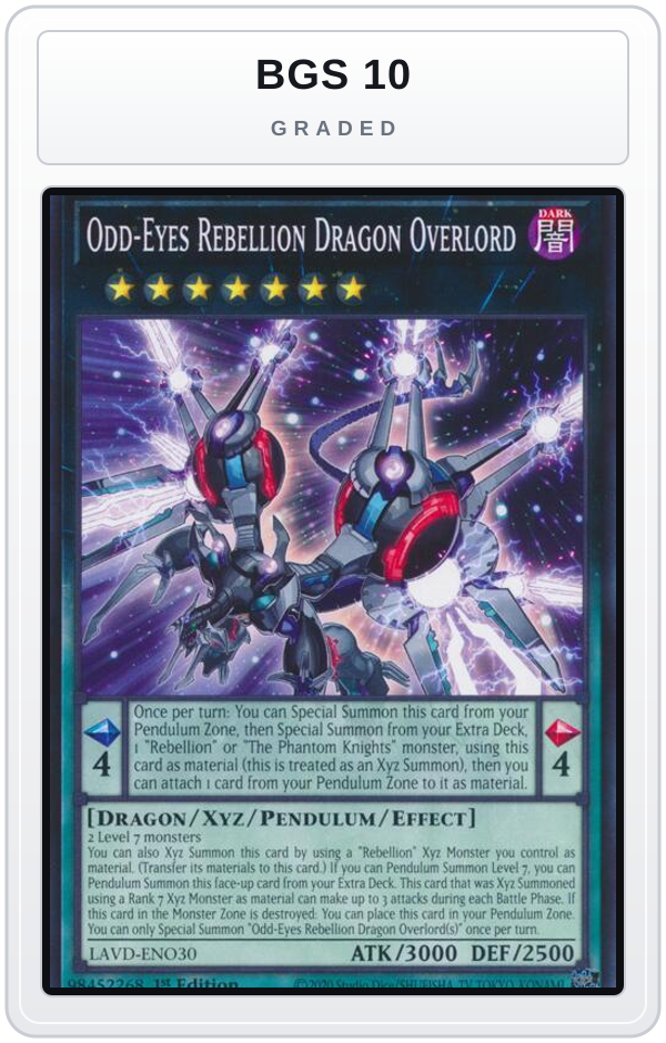 Graded - Odd-Eyes Rebellion Dragon Overlord — BGS 10 graded overlay