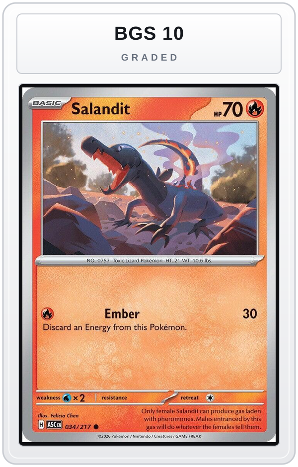 Graded - Salandit — BGS 10 graded overlay