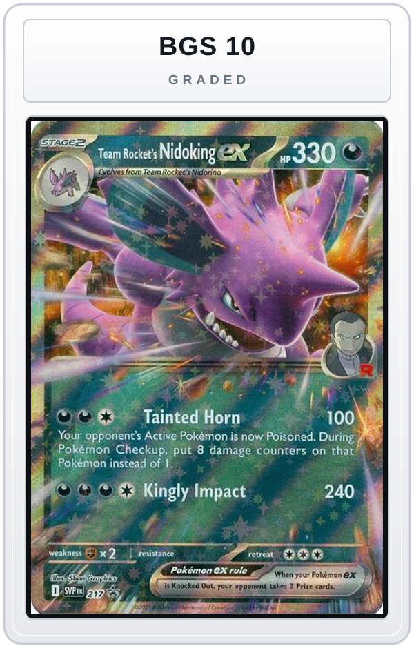 Graded - Team Rocket's Nidoking ex - 217 — BGS 10 graded overlay