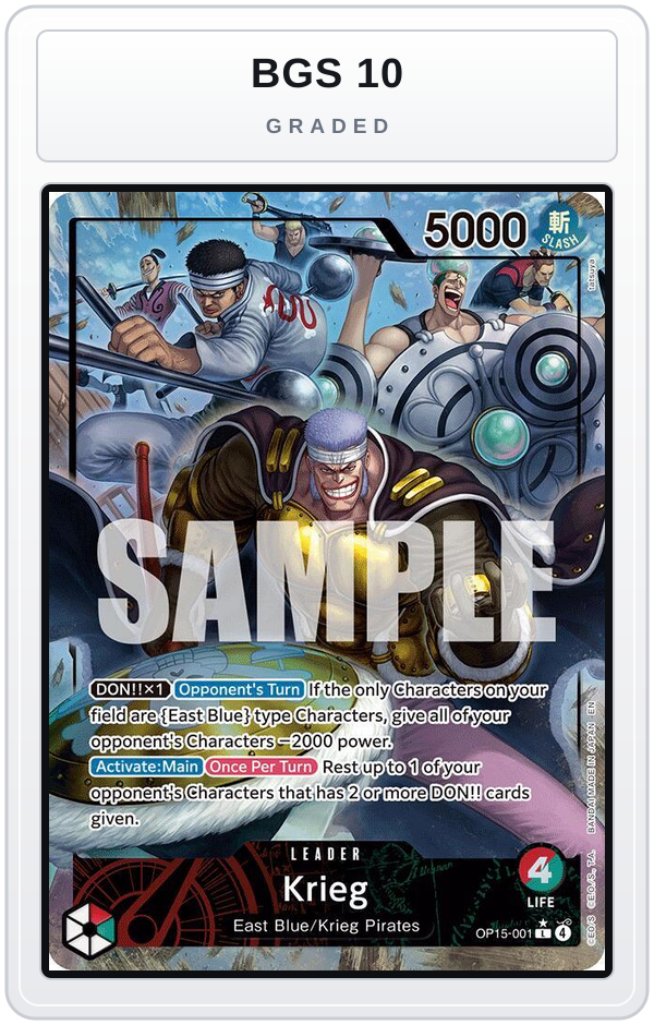 Graded - Krieg (OP15-001) (Alternate Art) — BGS 10 graded overlay