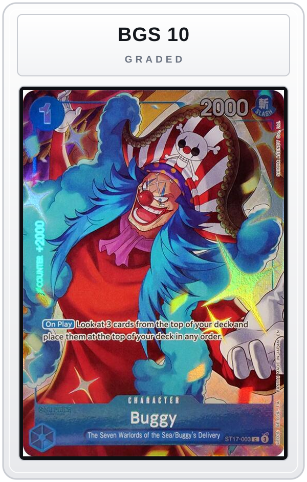 Graded - Buggy (Seven Warlords of the Sea Binder Set) — BGS 10 graded overlay