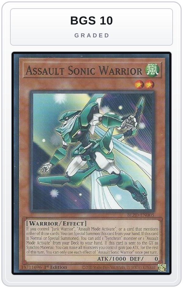 Graded - Assault Sonic Warrior — BGS 10 graded overlay