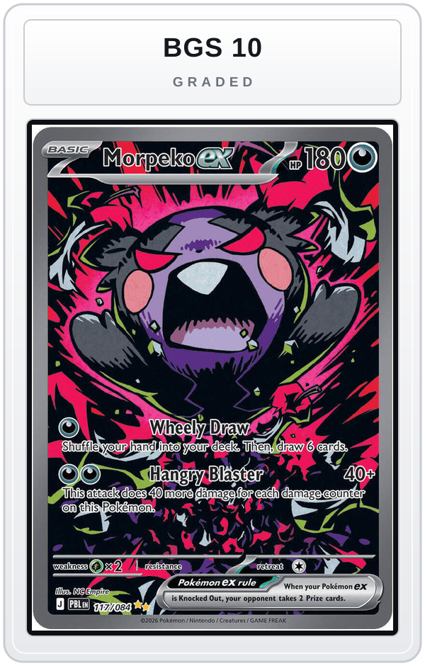 Graded - Morpeko ex - 117/084 — BGS 10 graded overlay