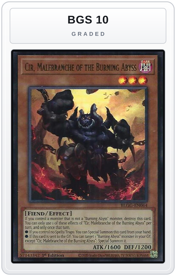 Graded - Cir, Malebranche of the Burning Abyss — BGS 10 graded overlay