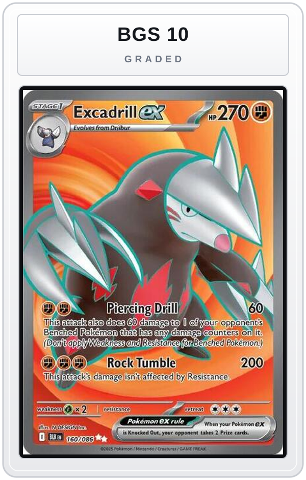 Graded - Excadrill ex - 160/086 — BGS 10 graded overlay