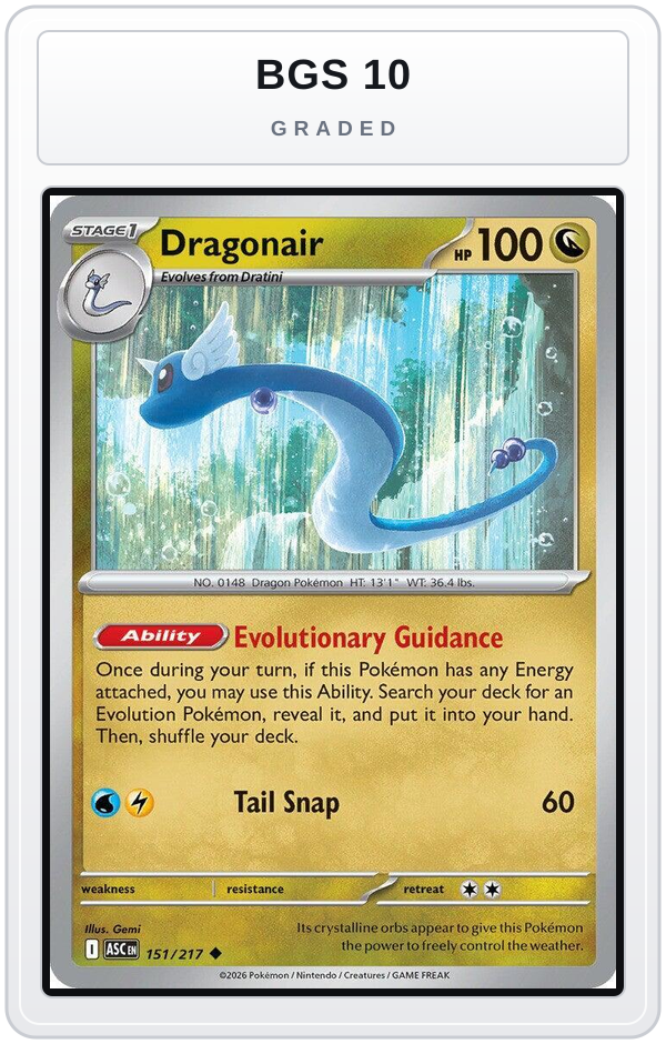 Graded - Dragonair — BGS 10 graded overlay