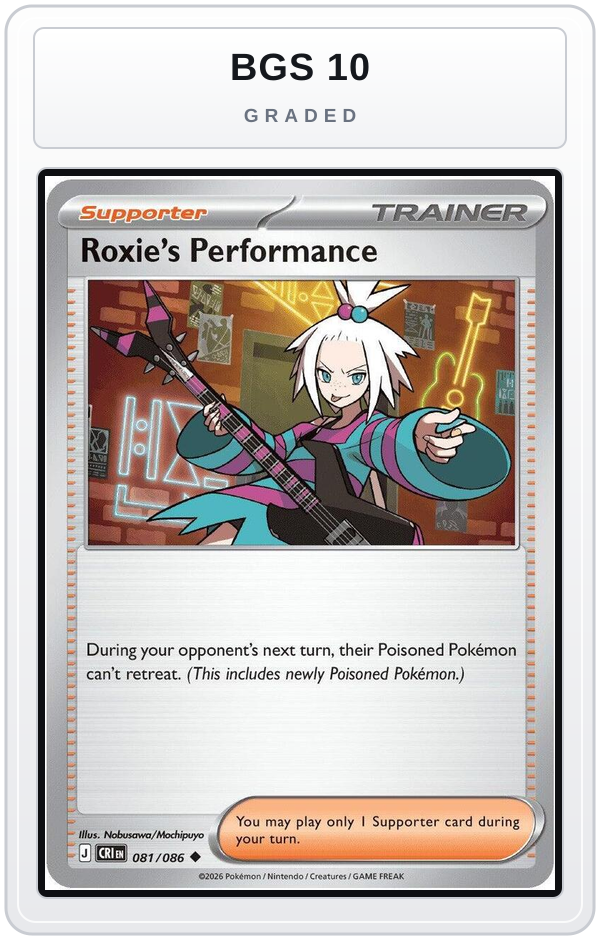 Graded - Roxie's Performance - 081/086 — BGS 10 graded overlay