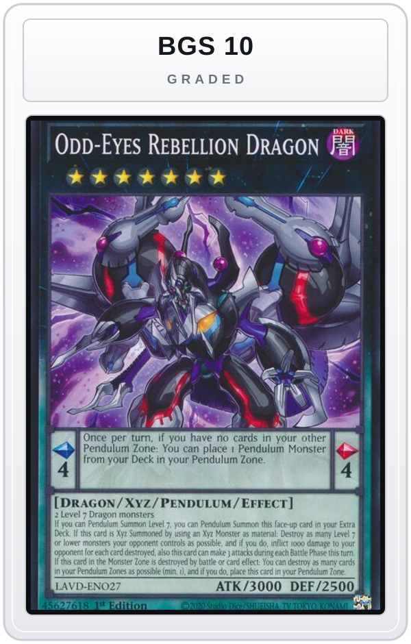 Graded - Odd-Eyes Rebellion Dragon — BGS 10 graded overlay
