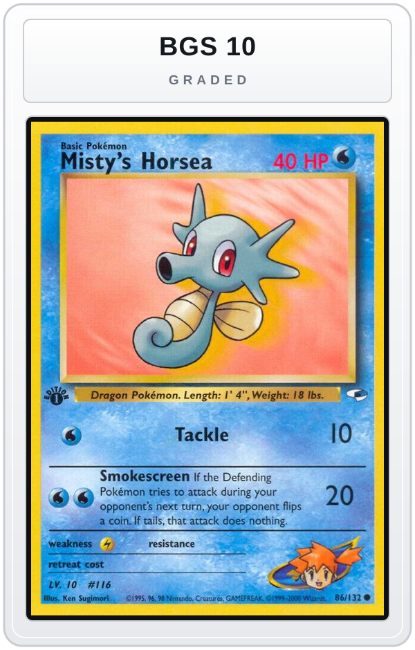 Graded - Misty's Horsea — BGS 10 graded overlay