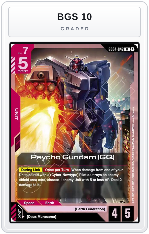 Graded - Psycho Gundam (GQ) — BGS 10 graded overlay