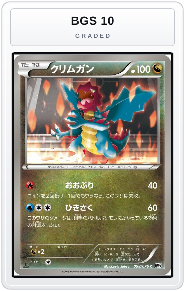 Graded - Druddigon — BGS 10 graded overlay