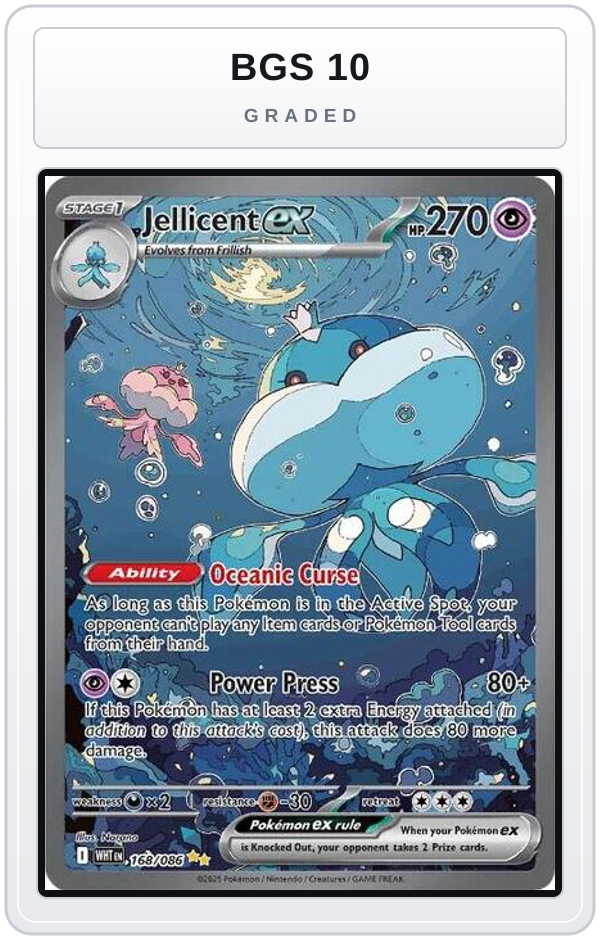 Graded - Jellicent ex - 168/086 — BGS 10 graded overlay