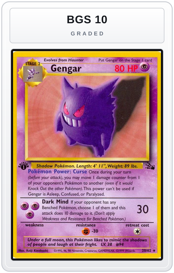 Graded - Gengar (20) — BGS 10 graded overlay
