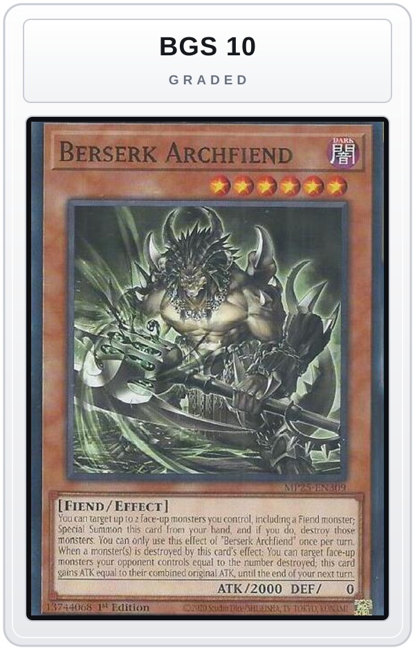 Graded - Berserk Archfiend — BGS 10 graded overlay