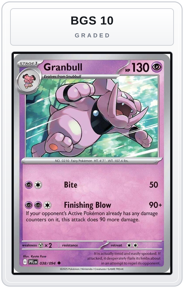 Graded - Granbull — BGS 10 graded overlay