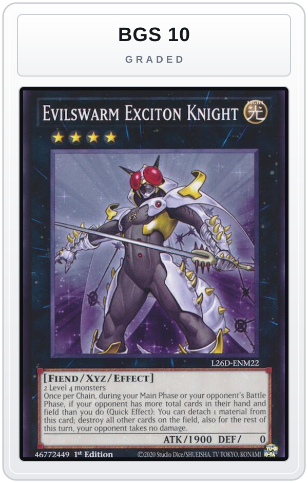 Graded - Evilswarm Exciton Knight — BGS 10 graded overlay