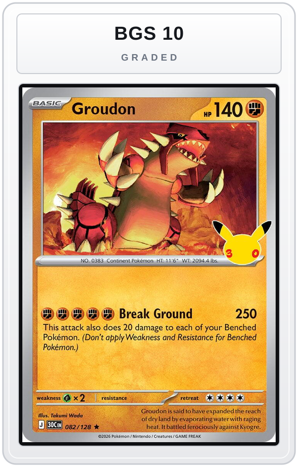 Graded - Groudon — BGS 10 graded overlay