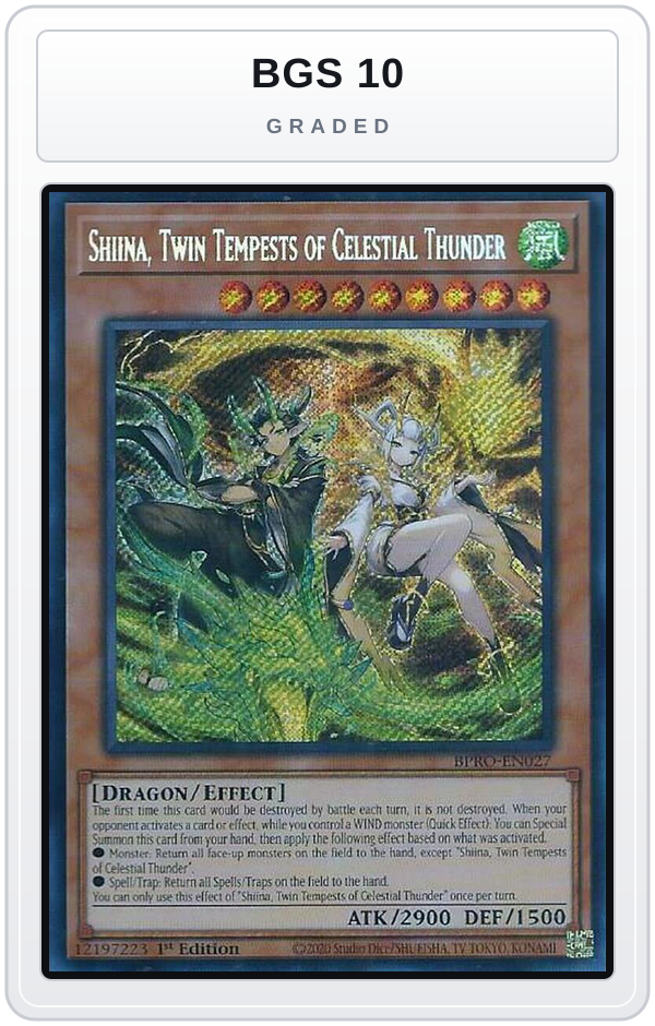 Graded - Shiina, Twin Tempests of Celestial Thunder — BGS 10 graded overlay