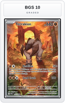 Graded - Terrakion - 135/086 — BGS 10 graded overlay