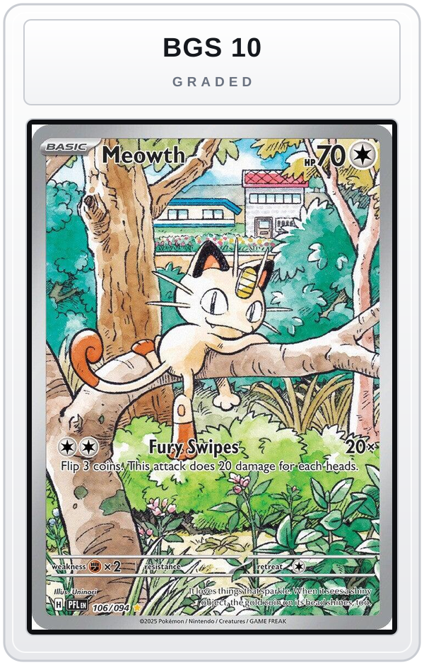Graded - Meowth — BGS 10 graded overlay