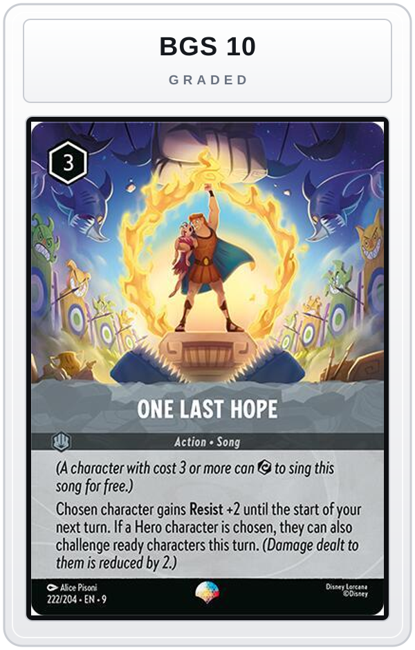 Graded - One Last Hope (Epic) — BGS 10 graded overlay