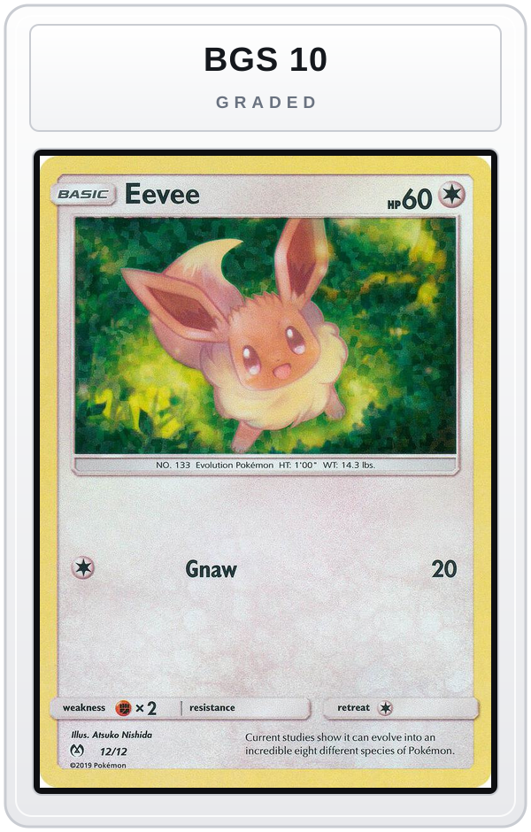 Graded - Eevee - 12/12 — BGS 10 graded overlay