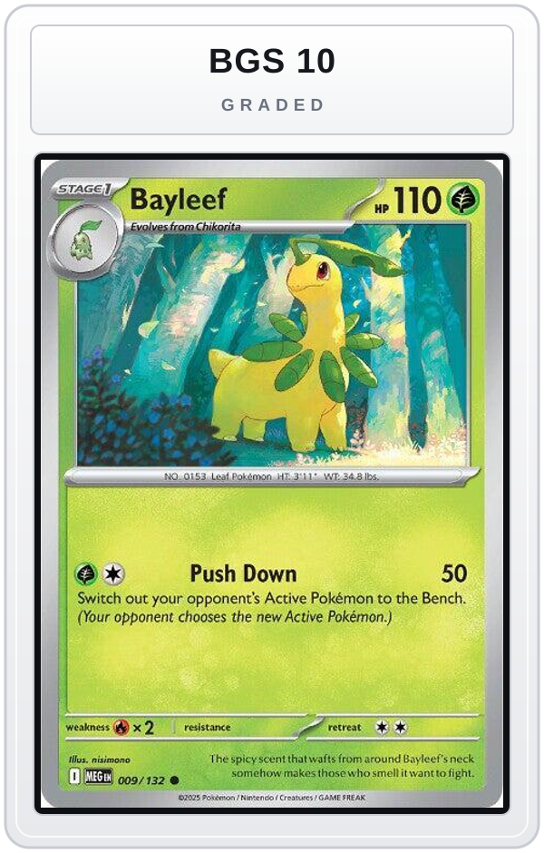 Graded - Bayleef — BGS 10 graded overlay
