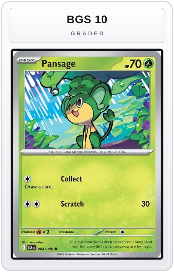 Graded - Pansage — BGS 10 graded overlay