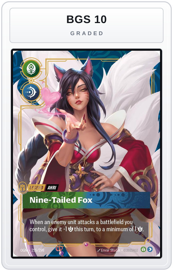 Graded - Ahri - Nine-Tailed Fox — BGS 10 graded overlay