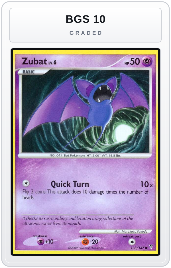 Graded - Zubat — BGS 10 graded overlay
