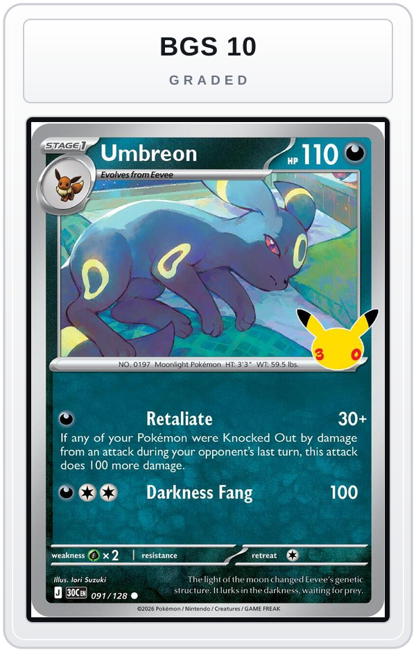 Graded - Umbreon — BGS 10 graded overlay