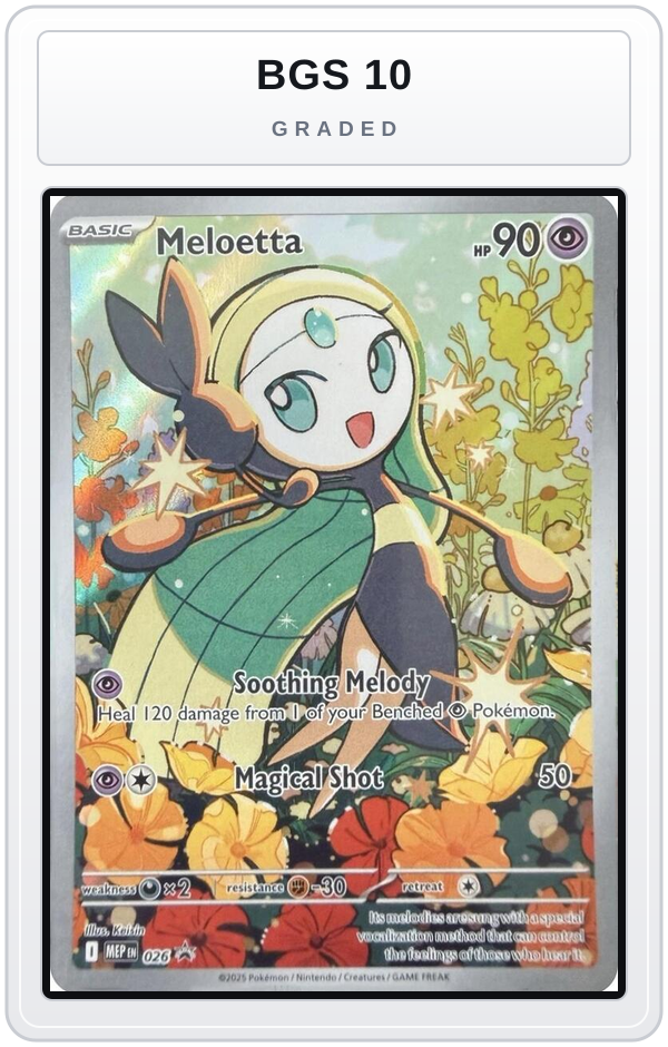 Graded - Meloetta - 026 — BGS 10 graded overlay