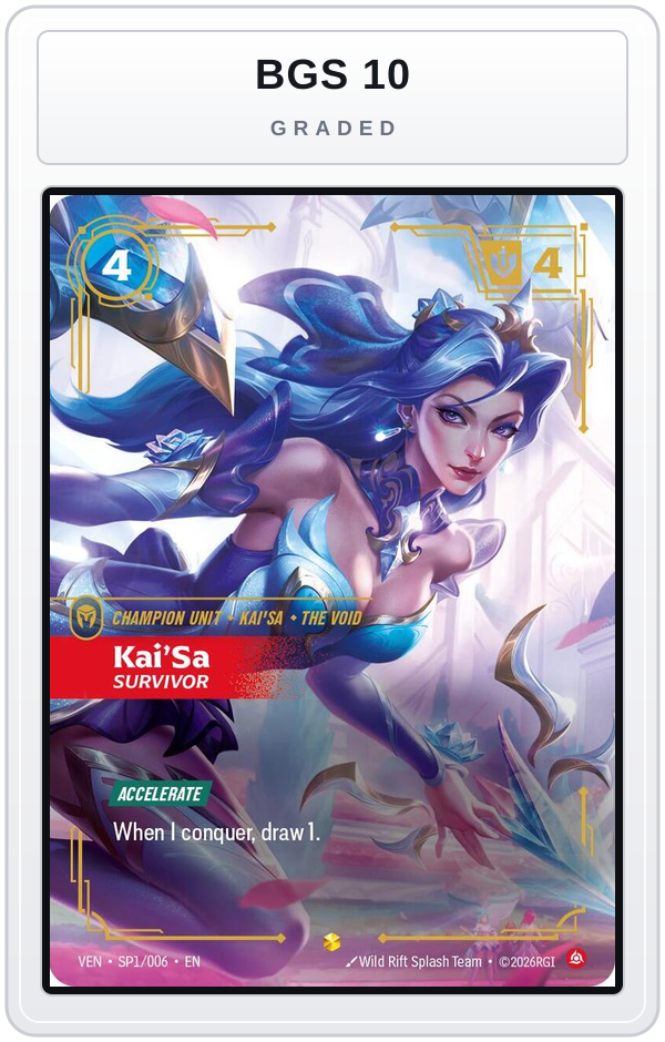 Graded - Kai'Sa, Survivor — BGS 10 graded overlay