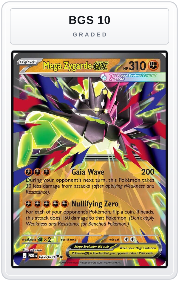 Graded - Mega Zygarde ex - 047/088 — BGS 10 graded overlay