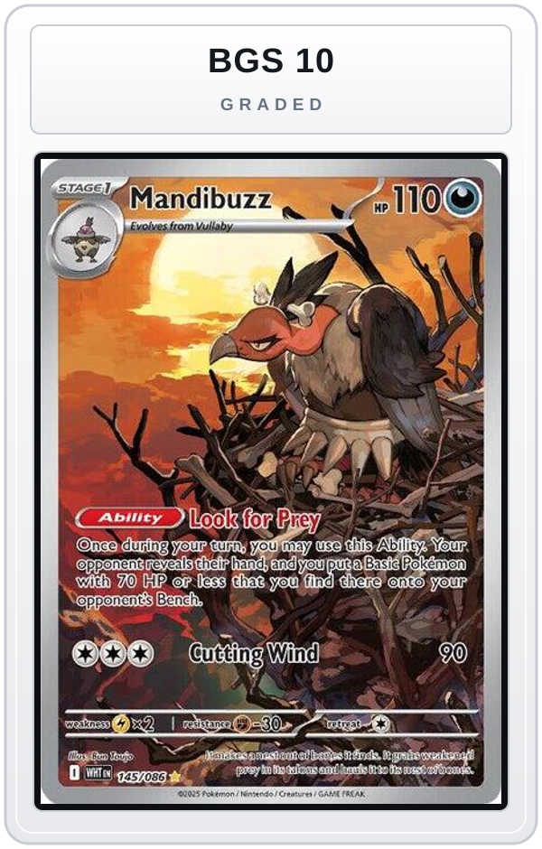 Graded - Mandibuzz - 145/086 — BGS 10 graded overlay