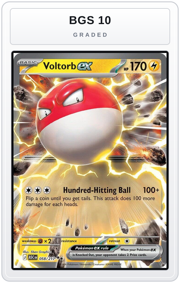 Graded - Voltorb ex — BGS 10 graded overlay