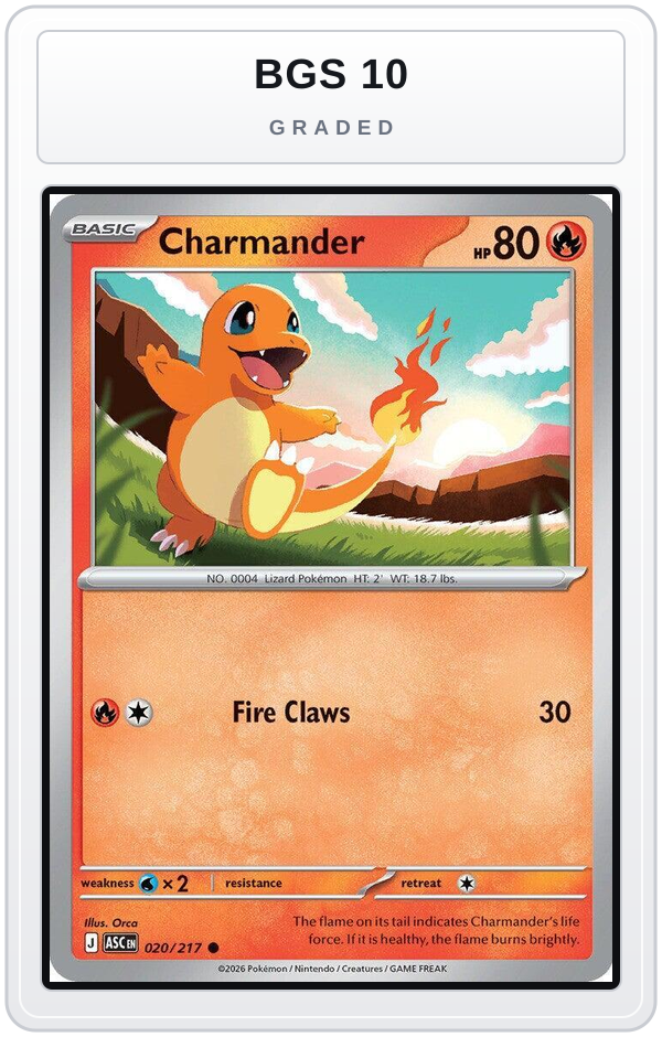 Graded - Charmander — BGS 10 graded overlay