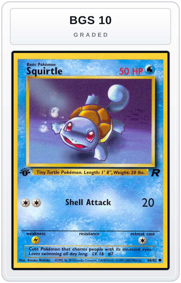 Graded - Squirtle — BGS 10 graded overlay