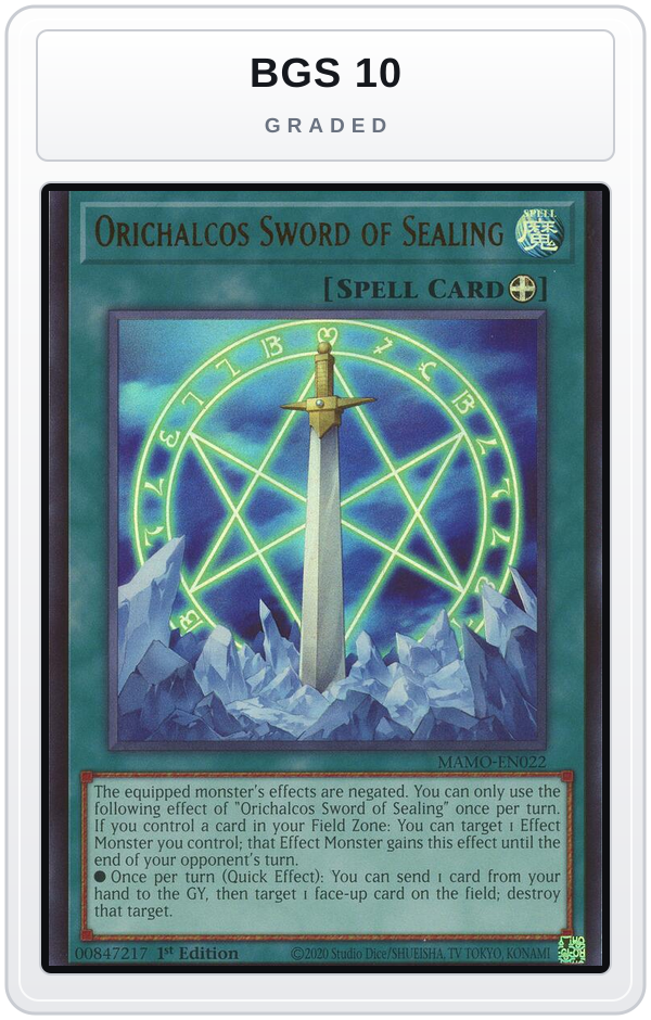 Graded - Orichalcos Sword of Sealing — BGS 10 graded overlay