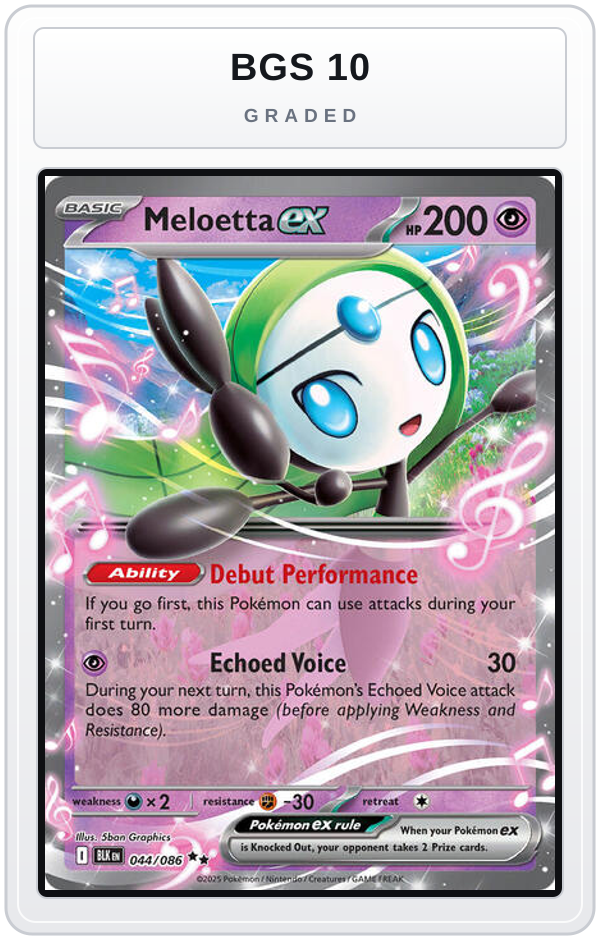 Graded - Meloetta ex — BGS 10 graded overlay