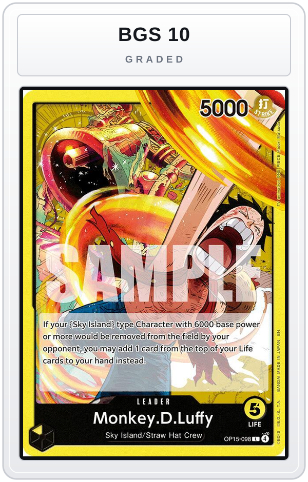 Graded - Monkey.D.Luffy (OP15-098) — BGS 10 graded overlay