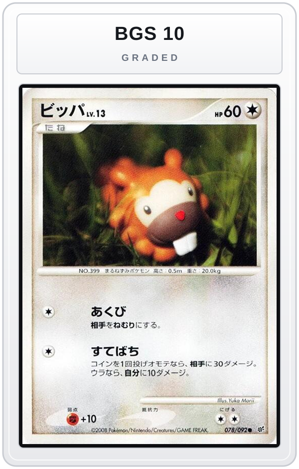 Graded - Bidoof — BGS 10 graded overlay
