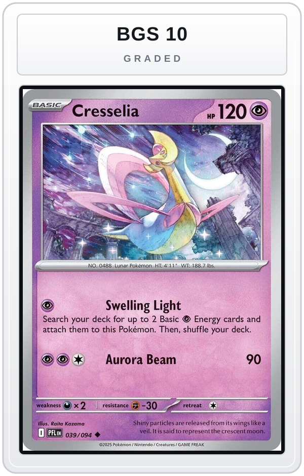 Graded - Cresselia — BGS 10 graded overlay